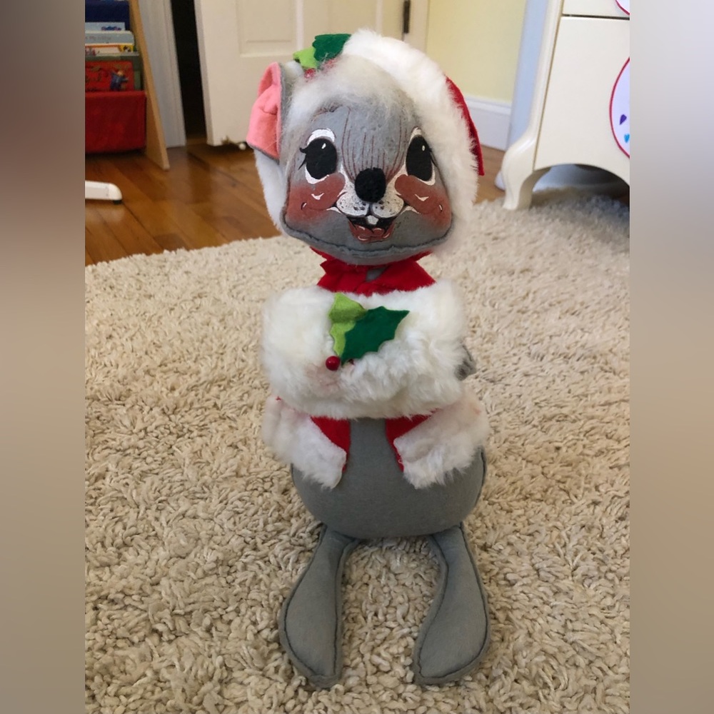 🎅🏽Vintage Annalee Christmas Girl Mouse: 1965